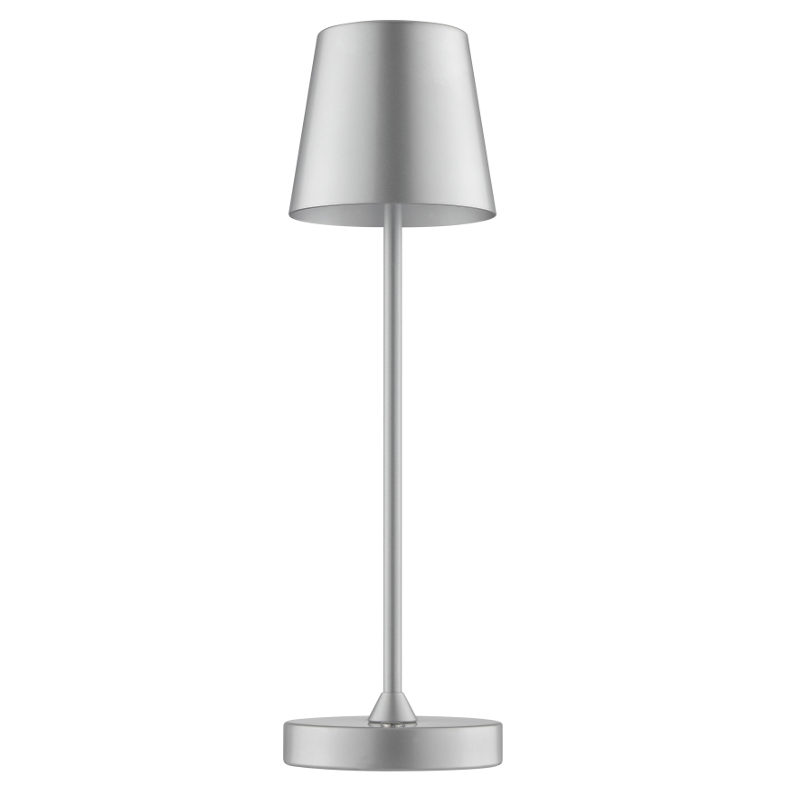 Brilliant - Lámpara de mesa exterior táctil recargable regulable ELORA LED/2,5W/5V 2700K 2600 mAh IP44 plateada