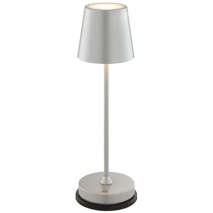 Brilliant - Lámpara de mesa exterior táctil recargable regulable ELORA LED/2,5W/5V 2700K 2600 mAh IP44 plateada