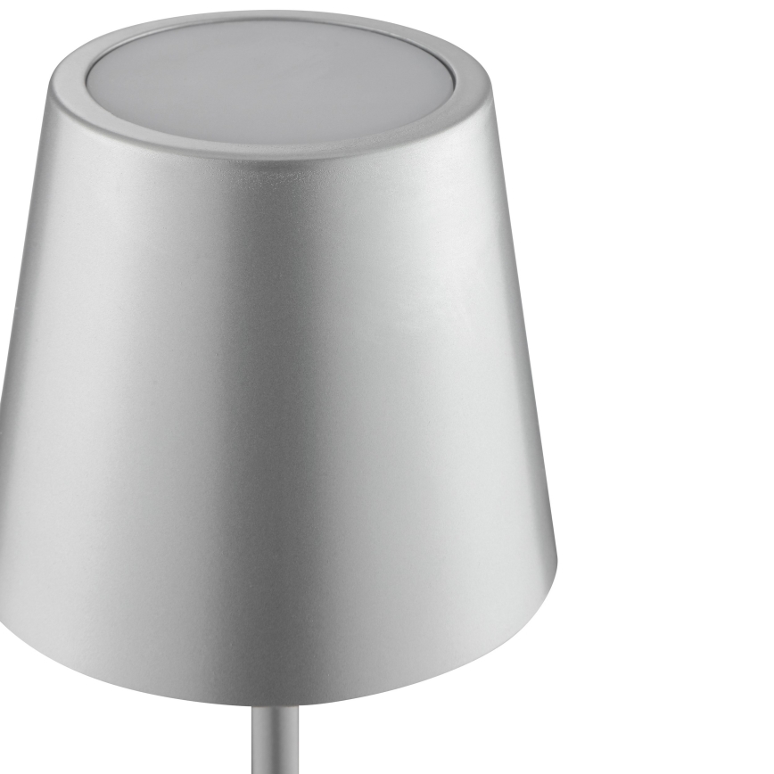 Brilliant - Lámpara de mesa exterior táctil recargable regulable ELORA LED/2,5W/5V 2700K 2600 mAh IP44 plateada