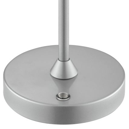 Brilliant - Lámpara de mesa exterior táctil recargable regulable ELORA LED/2,5W/5V 2700K 2600 mAh IP44 plateada