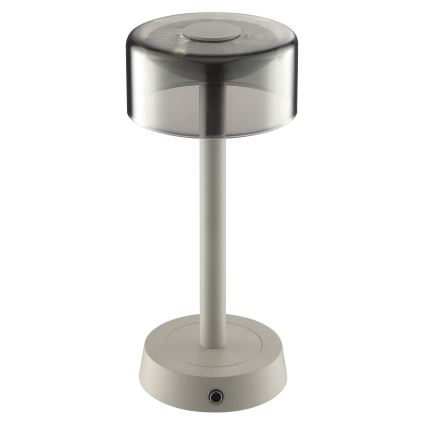 Brilliant - LED Lámpara de mesa para exterior recargable, táctil y regulable RAZOR LED/2,5W/5V 2700K 2600 mAh IP44 gris