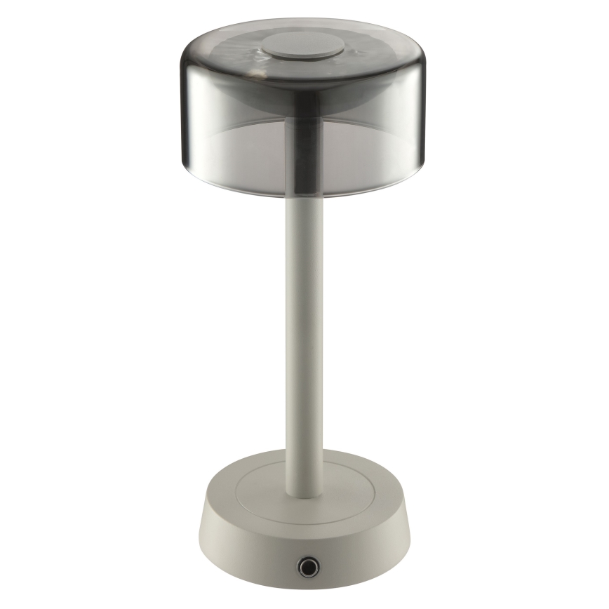 Brilliant - LED Lámpara de mesa para exterior recargable, táctil y regulable RAZOR LED/2,5W/5V 2700K 2600 mAh IP44 gris