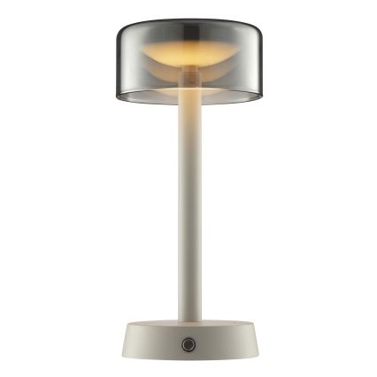 Brilliant - LED Lámpara de mesa para exterior recargable, táctil y regulable RAZOR LED/2,5W/5V 2700K 2600 mAh IP44 gris