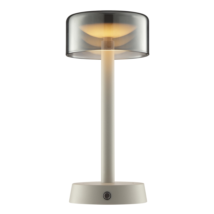 Brilliant - LED Lámpara de mesa para exterior recargable, táctil y regulable RAZOR LED/2,5W/5V 2700K 2600 mAh IP44 gris