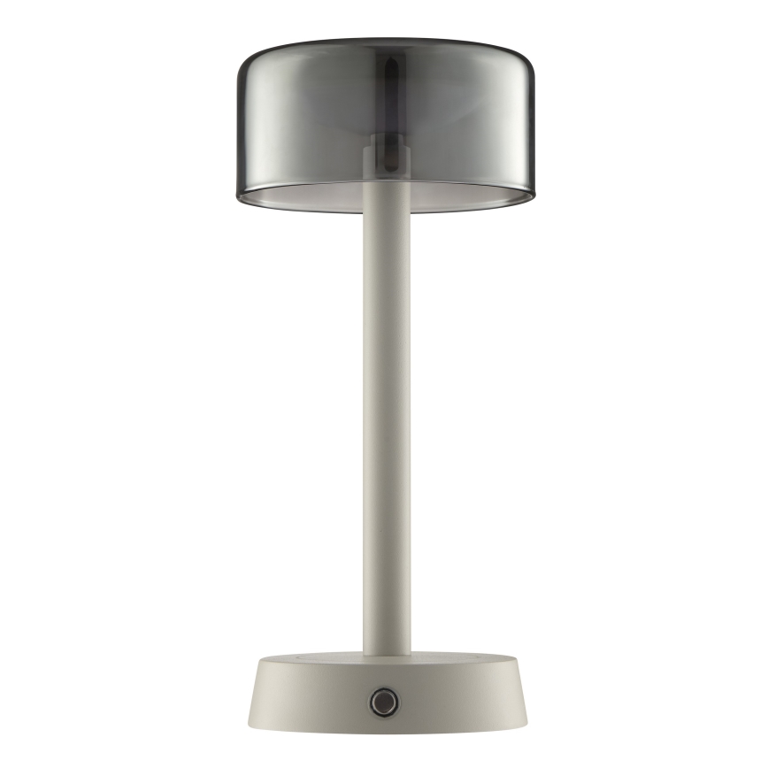 Brilliant - LED Lámpara de mesa para exterior recargable, táctil y regulable RAZOR LED/2,5W/5V 2700K 2600 mAh IP44 gris