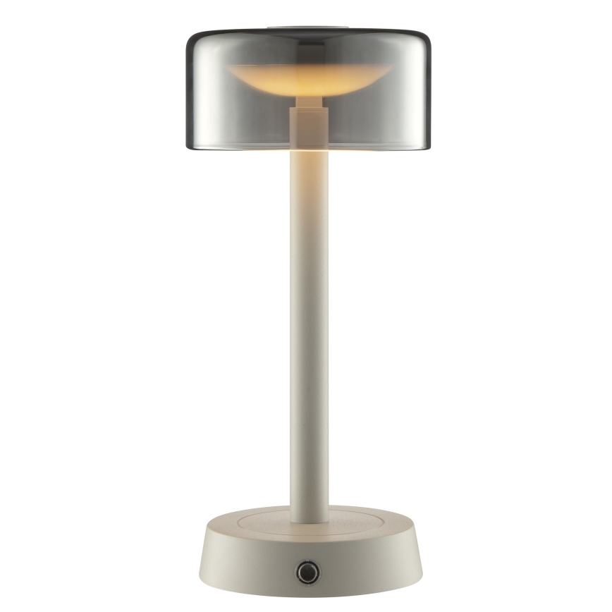 Brilliant - LED Lámpara de mesa para exterior recargable, táctil y regulable RAZOR LED/2,5W/5V 2700K 2600 mAh IP44 gris