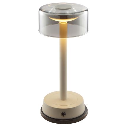 Brilliant - LED Lámpara de mesa para exterior recargable, táctil y regulable RAZOR LED/2,5W/5V 2700K 2600 mAh IP44 gris