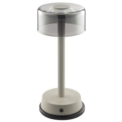 Brilliant - LED Lámpara de mesa para exterior recargable, táctil y regulable RAZOR LED/2,5W/5V 2700K 2600 mAh IP44 gris