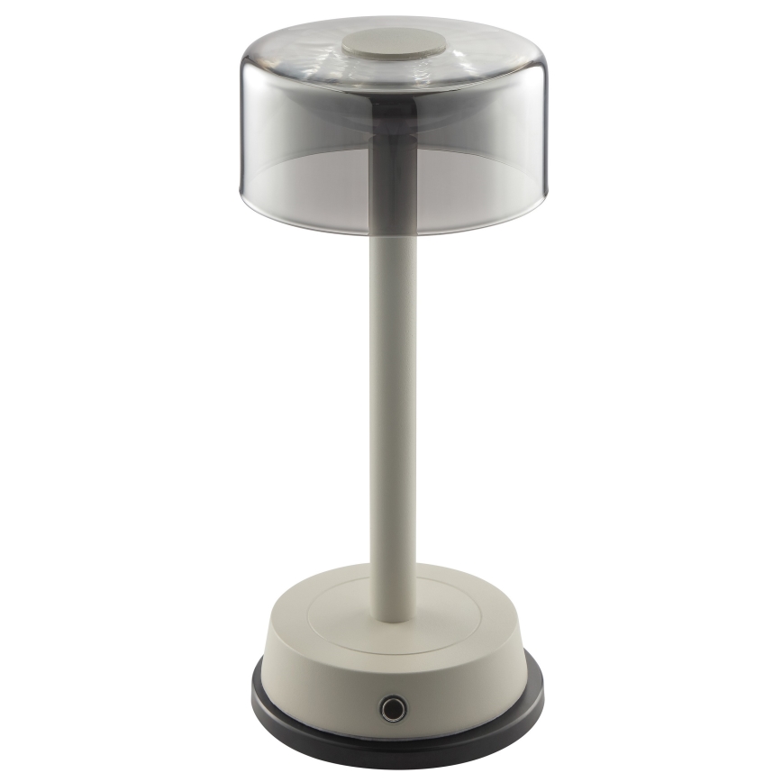 Brilliant - LED Lámpara de mesa para exterior recargable, táctil y regulable RAZOR LED/2,5W/5V 2700K 2600 mAh IP44 gris
