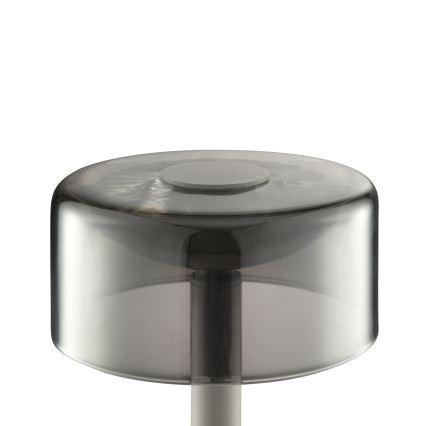 Brilliant - LED Lámpara de mesa para exterior recargable, táctil y regulable RAZOR LED/2,5W/5V 2700K 2600 mAh IP44 gris