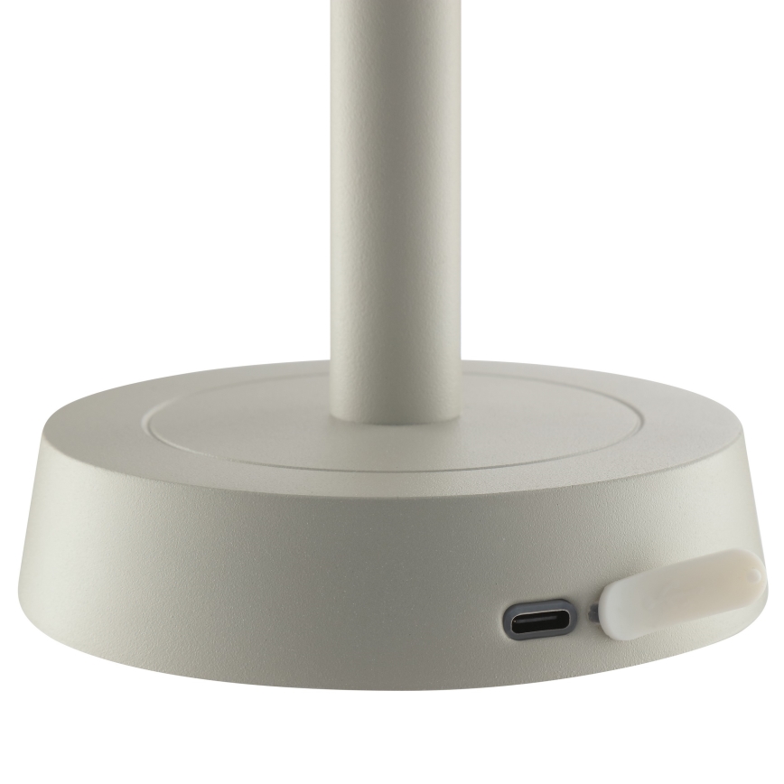 Brilliant - LED Lámpara de mesa para exterior recargable, táctil y regulable RAZOR LED/2,5W/5V 2700K 2600 mAh IP44 gris