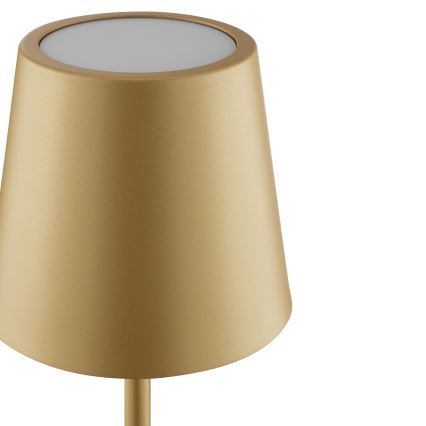 Brilliant - Lámpara de mesa para exterior recargable con control táctil y regulable ELORA LED/2,5W/5V 2700K 2600 mAh IP44 dorada