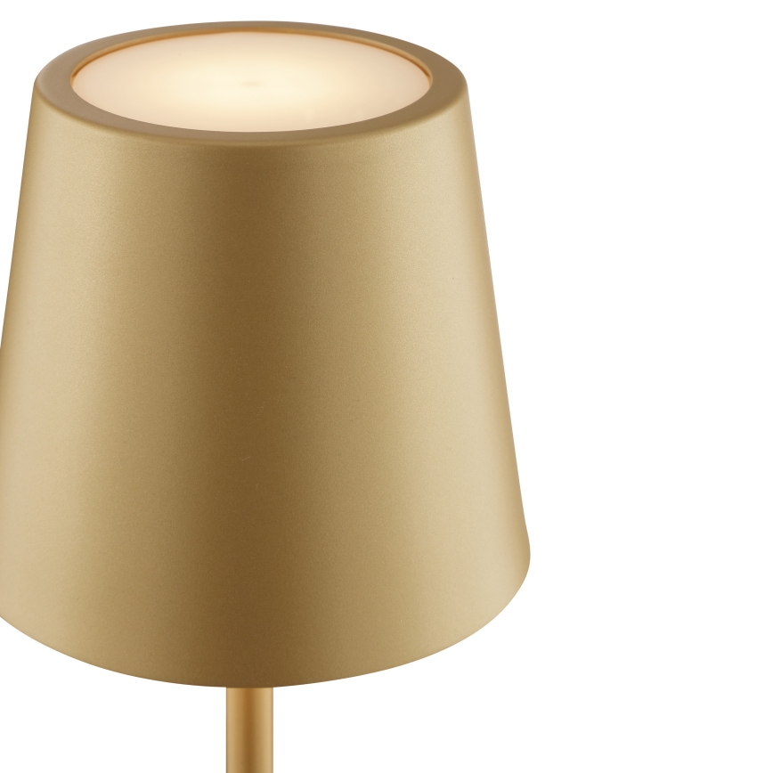 Brilliant - Lámpara de mesa para exterior recargable con control táctil y regulable ELORA LED/2,5W/5V 2700K 2600 mAh IP44 dorada