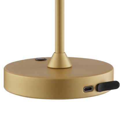 Brilliant - Lámpara de mesa para exterior recargable con control táctil y regulable ELORA LED/2,5W/5V 2700K 2600 mAh IP44 dorada