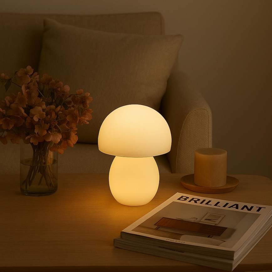 Brilliant - Lámpara de mesa LED táctil recargable y regulable DUPIS LED/2W/5V 2700K 1800 mAh blanca