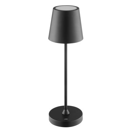 Brilliant - Lámpara de mesa exterior recargable táctil LED regulable ELORA LED/2,5W/5V 2700K 2600 mAh IP44 negra