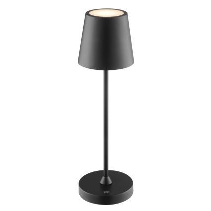 Brilliant - Lámpara de mesa exterior recargable táctil LED regulable ELORA LED/2,5W/5V 2700K 2600 mAh IP44 negra
