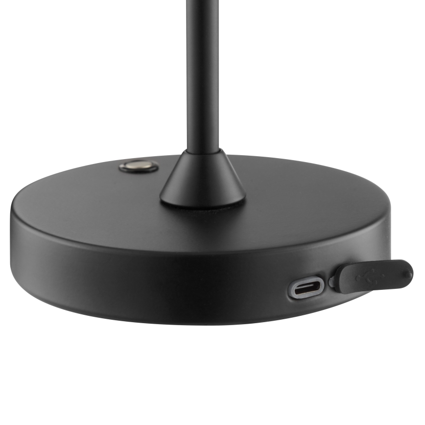 Brilliant - Lámpara de mesa exterior recargable táctil LED regulable ELORA LED/2,5W/5V 2700K 2600 mAh IP44 negra