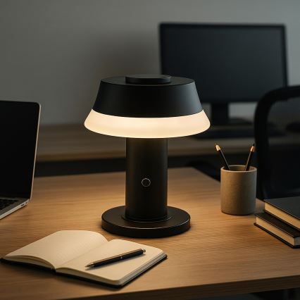 Brilliant - Lámpara de mesa LED táctil recargable regulable KINICH LED/2,5W/5V 2700K 2600 mAh negra