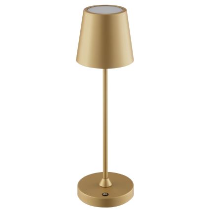 Brilliant - Lámpara de mesa LED regulable, recargable y táctil para exterior ELORA LED/2,5W/5V 2700K 2600 mAh IP44 dorada