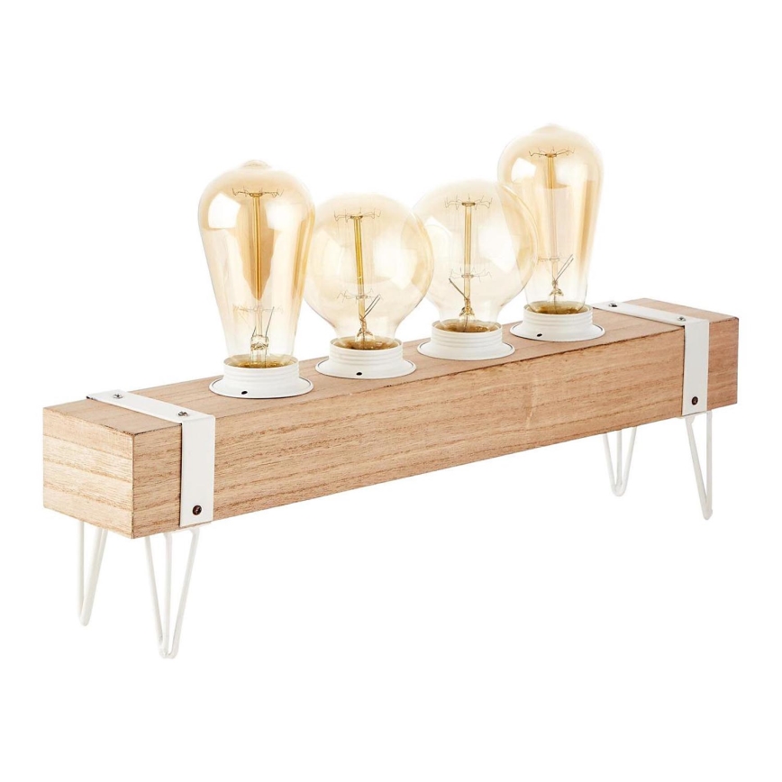 Brilliant - Lámpara de mesa WHITEWOOD 4xE27/60W/230V