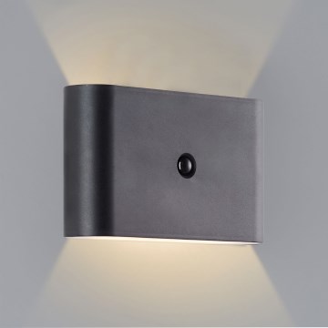 Brilliant - Lámpara de pared exterior recargable con sensor XINO LED/3W/5V 3600 mAh IP44 negra