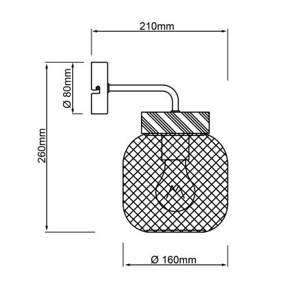 Brilliant - Lámpara de pared GIADA 1xE27/40W/230V gris
