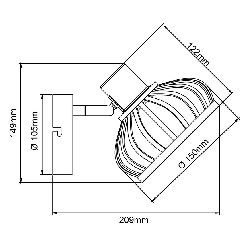 Brilliant - Lámpara de pared NORAH 1xE14/28W/230V bambú