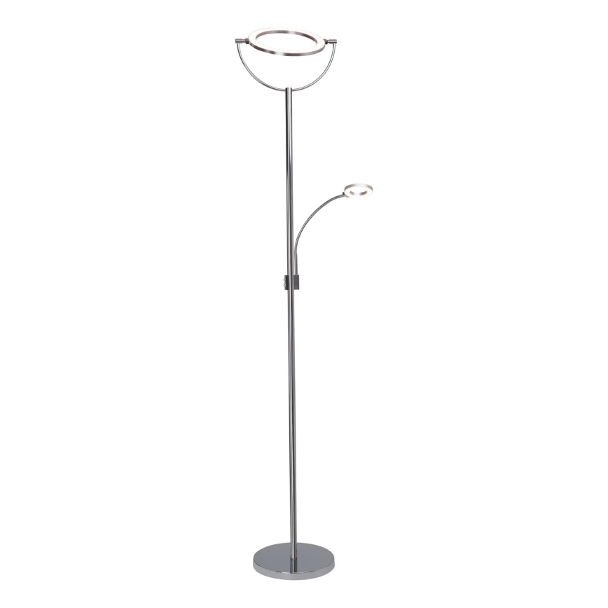 Brilliant - Lámpara de pie LED regulable DEMIAN 2xLED/12W/230V cromo brillante