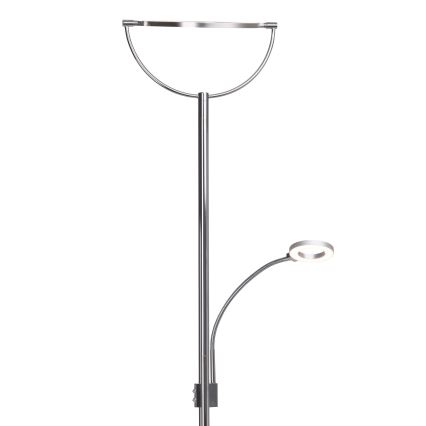 Brilliant - Lámpara de pie LED regulable DEMIAN 2xLED/12W/230V cromo brillante