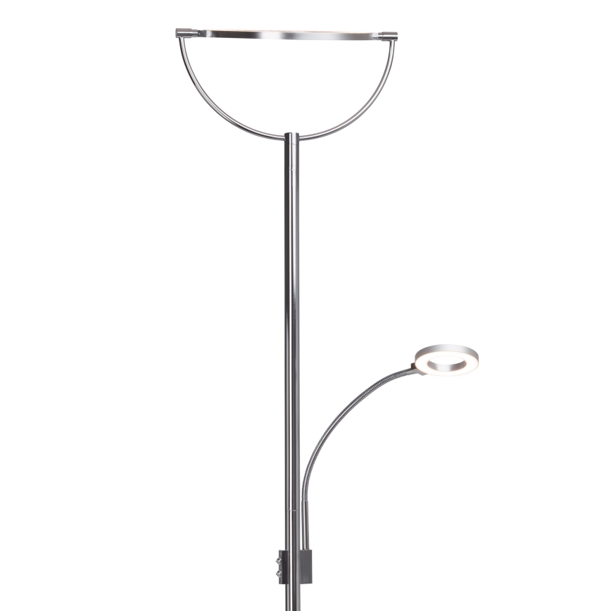 Brilliant - Lámpara de pie LED regulable DEMIAN 2xLED/12W/230V cromo brillante