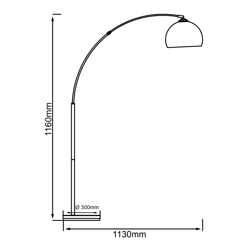 Brilliant - Lámpara de pie VESSA 1xE27/60W/230V cromado brillante/blanco