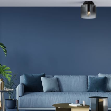 Brilliant - Lámpara de techo BETH 1xE27/60W/230V Ø 20 cm negro/ahumado