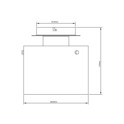 Brilliant - Lámpara de techo BETH 1xE27/60W/230V Ø 20 cm negro/ahumado