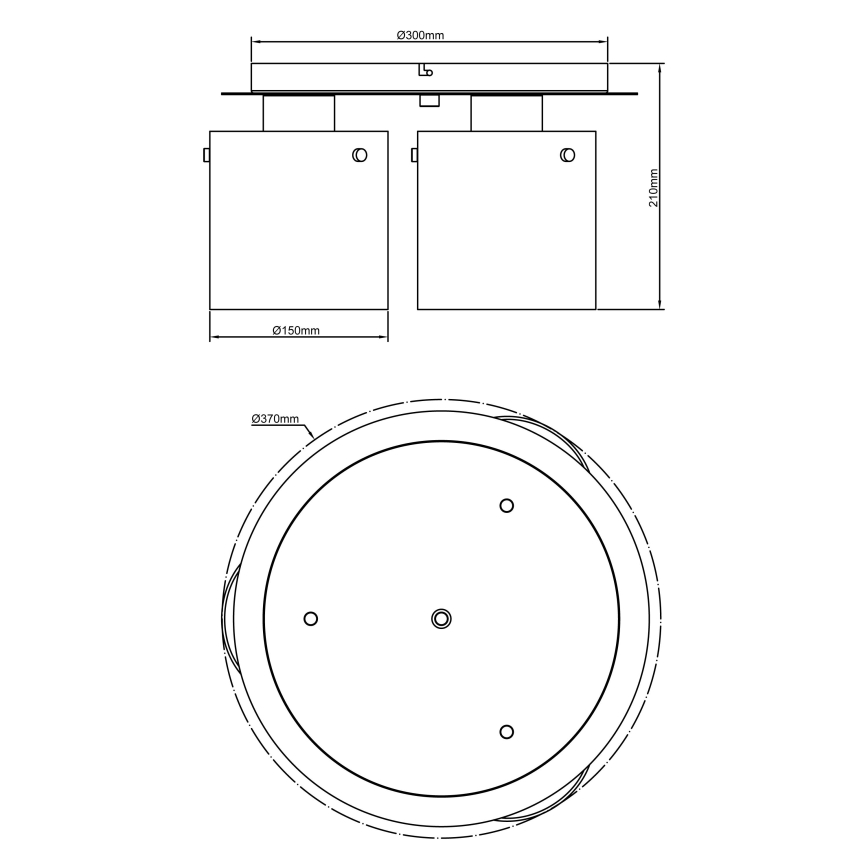 Brilliant - Lámpara de techo BETH 3xE27/60W/230V Ø 37 cm negra/ahumada