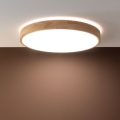 Brilliant - Lámpara de techo LED regulable SLIMLINE LED/60W/230V 3000-6500K Ø 45 cm en madera de hevea + mando a distancia