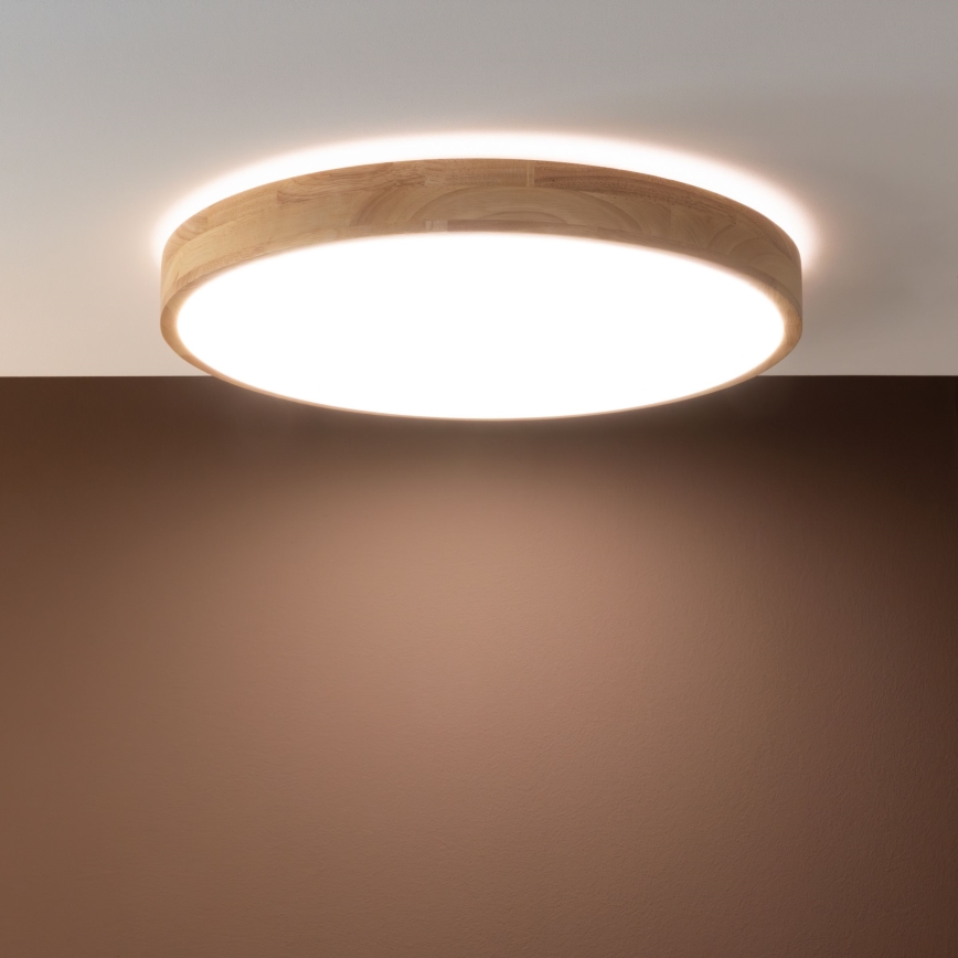 Brilliant - Luminaria de techo LED regulable SLIMLINE LED/60W/230V 3000-6500K Ø 45 cm madera de hevea + mando a distancia