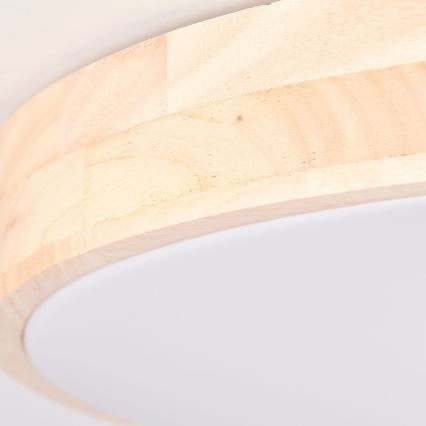 Brilliant - Luminaria de techo LED regulable SLIMLINE LED/60W/230V 3000-6500K Ø 45 cm madera de hevea + mando a distancia