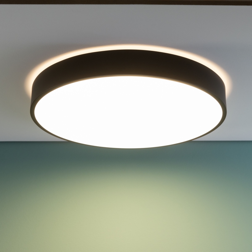 Brilliant - Lámpara de techo LED regulable SLIMLINE LED/60W/230V 3000-6500K Ø 49 cm negra + mando a distancia