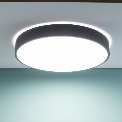 Brilliant - Lámpara de techo LED regulable SLIMLINE LED/60W/230V 3000-6500K Ø 49 cm negra + mando a distancia