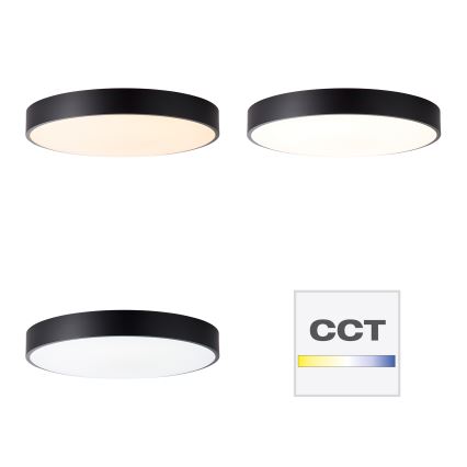 Brilliant - Lámpara de techo LED regulable SLIMLINE LED/60W/230V 3000-6500K Ø 49 cm negra + mando a distancia