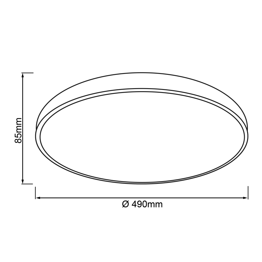 Brilliant - Lámpara de techo LED regulable SLIMLINE LED/60W/230V 3000-6500K Ø 49 cm negra + mando a distancia
