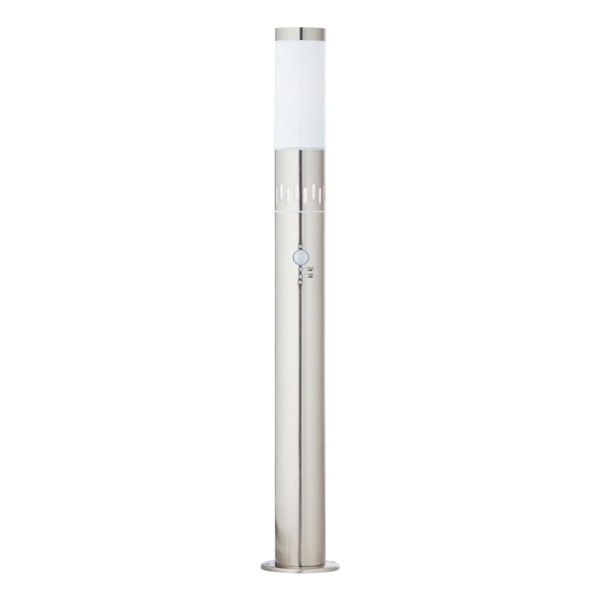 Brilliant - Lámpara LED de exterior con sensor LEIGH LED/0,9W/230V + 1xE27/11W 80 cm IP44 cromo brillante