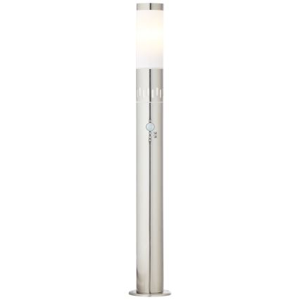 Brilliant - Lámpara LED de exterior con sensor LEIGH LED/0,9W/230V + 1xE27/11W 80 cm IP44 cromo brillante