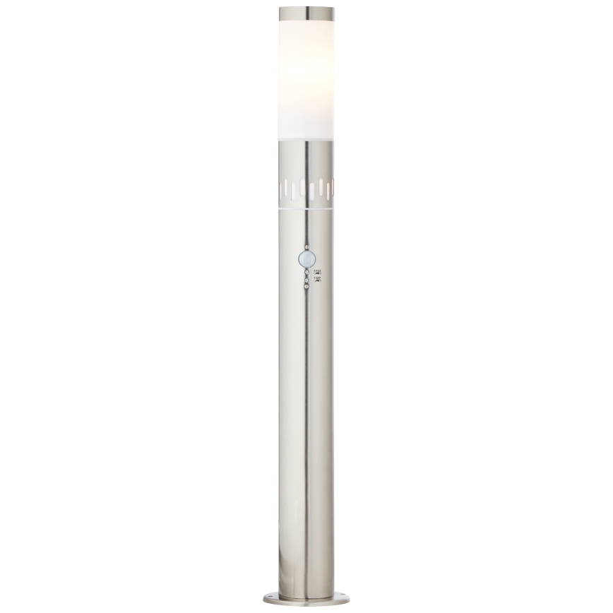 Brilliant - Lámpara LED de exterior con sensor LEIGH LED/0,9W/230V + 1xE27/11W 80 cm IP44 cromo brillante