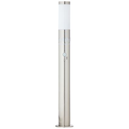 Brilliant - Lámpara LED de exterior con sensor LEIGH LED/0,9W/230V + 1xE27/11W 80 cm IP44 cromo brillante