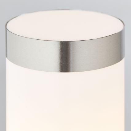Brilliant - Lámpara LED de exterior con sensor LEIGH LED/0,9W/230V + 1xE27/11W 80 cm IP44 cromo brillante