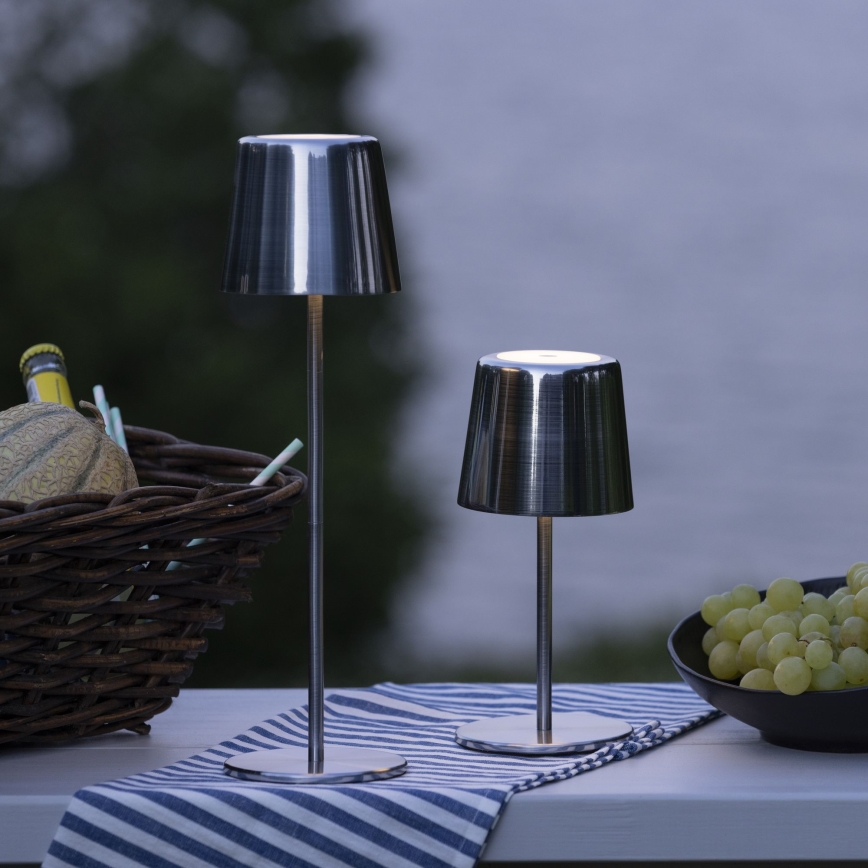 Brilliant - Lámpara LED de exterior táctil regulable XAANA LED/4W/5V 3000/4000/6500K 2600 mAh IP44 cromo brillante