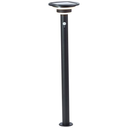 Brilliant - Lámpara solar LED con sensor GARVINA LED/3W/3,7V 2000 mAh 85 cm IP44 negro