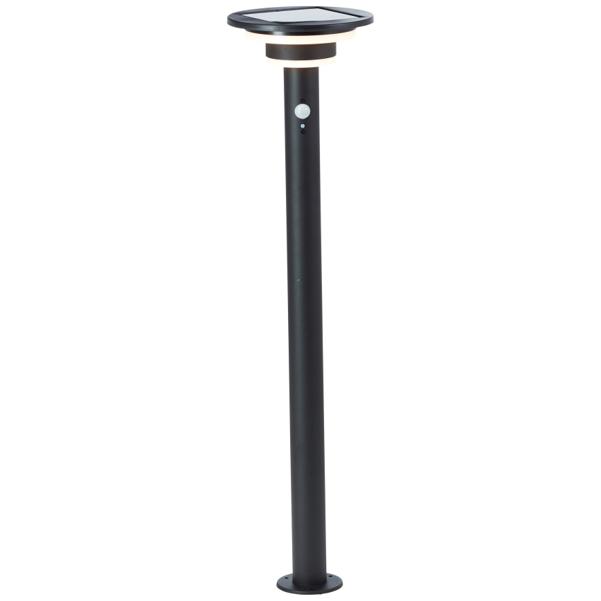 Brilliant - Lámpara solar LED con sensor GARVINA LED/3W/3,7V 2000 mAh 85 cm IP44 negro
